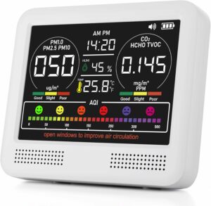 SpeedBoost 16-in-1 Air Quality Monitor PM2.5 CO2 HCHO TVOC