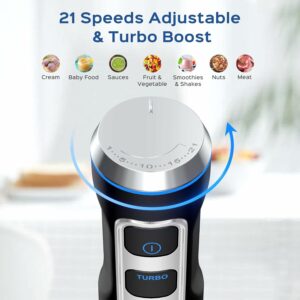 Gogocook 1000W Immersion Blender 5-in-1 Hand Blender