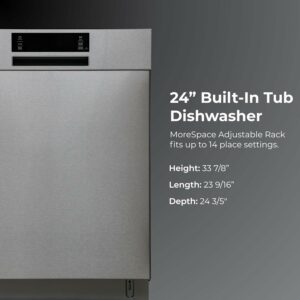 Kenmore 22-14595 24-Inch Built-In Dishwasher 14 Place Settings