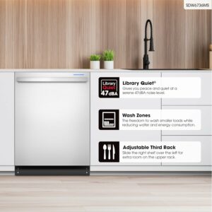 Sharp SDW6736MS 24-Inch 47 dB Dishwasher with Third Rack
