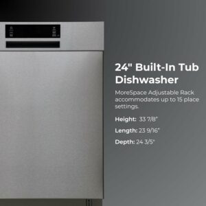 Kenmore 22-14605 24-Inch Built-In Dishwasher 15 Place Settings