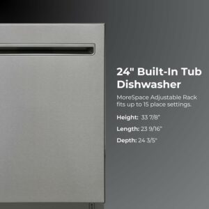 Kenmore 22-14675 24-Inch Built-In Dishwasher 15 Place Settings