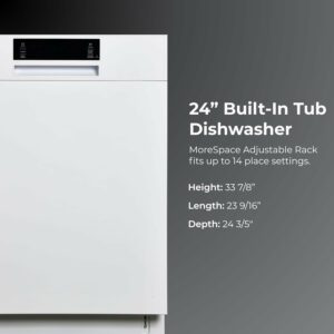 Kenmore 22-14582 24-Inch Built-In Dishwasher 14 Place Settings