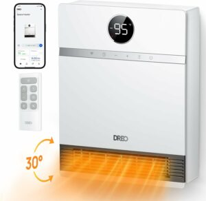 Dreo Smart Wall Heater with 30° Oscillation and Adjustable Thermostat