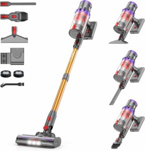 Coovy SU7 Cordless Vacuum 580W 80min Runtime Anti-Tangle