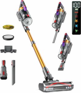 AZVKEA 580W Cordless Stick Vacuum 48KPA for Pet Hair