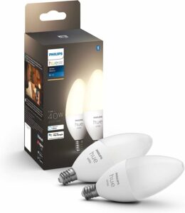 Philips Hue B39 Candle LED Bulb 450LM E12 (2-Pack)