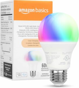 Amazon Basics Smart A19 9W LED Bulb (Color Changing)