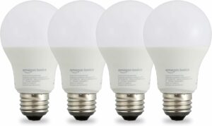 Amazon Basics Smart A19 LED Bulb Dimmable Soft White (4-Pack)