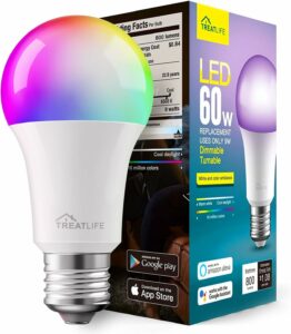 TREATLIFE A19 Smart LED Bulb Color Changing 60W Equivalent