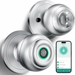 KLLOQUE Smart Lock Fingerprint Door Knob with App & Key
