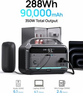 DARAN Portable Power Station 288Wh LiFePO4 Solar Generator