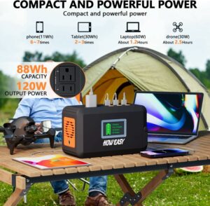 HOWEASY H120 Portable Power Station 88Wh 120W (Solar Optional)