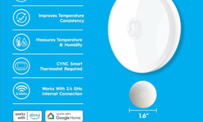 GE Cync Smart Temperature Sensor, Works with Cync Smart Thermostat (Required and Sold Separately) to Reduce Hot and Cold Spots, Easy Mounting and DIY Installation, White product image