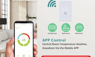 MAXKOSKO 1PC WiFi Smart Thermostat for Electric Floor Warming System with Touchscreen LED Display 120V/240V, Easy Connection & Energy Saving Home Programmable Thermostat White White 1 pc product image