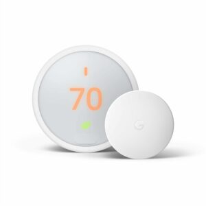 Google Nest Thermostat E - Smart Thermostat + Google Nest Temperature Sensor Bundle - White product image