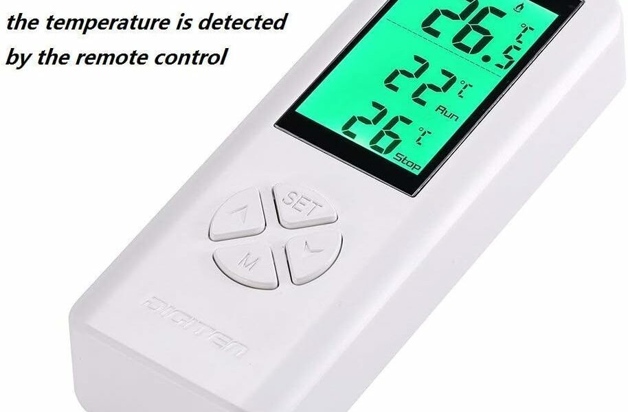 DIGITEN Wireless Thermostat Plug in Digital Temperature Controller Outlet Programmable Thermostat with Build-in Temperature Sensor Remote Control Greenhouse Thermostat Outlet Plug for Heater 1.Temperature is detected by the Remote. product image