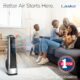 Lasko High Velocity Oscillating Tower Fan for Bedroom, Garage, Basement, and Gym with Remote Control, Timer, 3 Powerful Speeds, 35" Silver/Black, U35115 product image