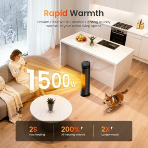 FLANUR 1500W Oscillating Space Heater (24-Inch)