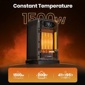 FLANUR 1500W Oscillating Space Heater with Remote