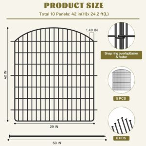 SCBIGM 10-Panel 42in x 24ft No Dig Garden Fence with Gate