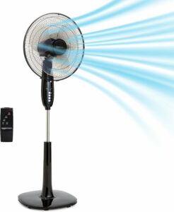 Amazon Basics 16-Inch Pedestal Fan with Remote, 3 Speeds, Timer, Adjustable Height