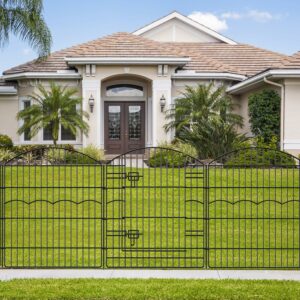 FIRSTNESS 13.4ft Metal Garden Fence with Gate (6 Panels)