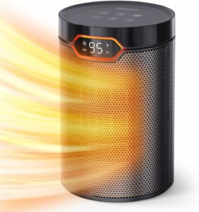 BREEZOME Space Heater 1500W PTC Ceramic Heater with Thermostat & Timer