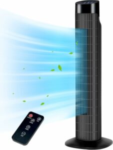 Uthfy 31-Inch Tower Fan with Remote, Timer, 3 Speeds