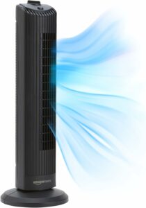 Amazon Basics 28-Inch Oscillating Tower Fan 3-Speed Mechanical Control