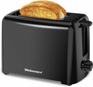 Elite Gourmet ECT1027B 2-Slice Toaster with 6 Settings