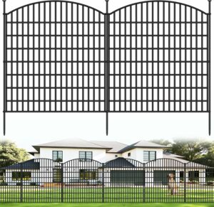 FOKEP 10-Panel 32-Inch No-Dig Metal Garden Fence