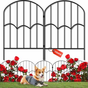 Hozeiee 12-Panel Decorative Garden Fence 13ft x 2ft (No-Dig)
