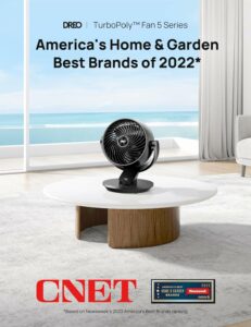 Dreo Fan for Bedroom, 13-Inch Oscillating Table Air Circulator Fan for Whole Room, 120ยฐ Tilt Adjustment, 28dB Ultra-Quiet, 70ft Powerful Airflow, 4 Speeds Desk Fans with Remote for Home, Office Standard Black