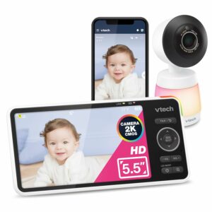 VTech Smart HD Plus 5 2K Baby Monitor with 5.5-Inch Screen