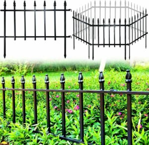 Thealyn 18-Inch Metal Garden Fence (5-Panel, 9.17-Foot)