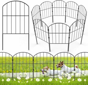 VANCASTLE Decorative Garden Fence 11-Panel Metal Landscape Barrier
