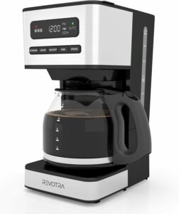 REVOTRA 12-Cup Programmable Coffee Maker with Strong Brew