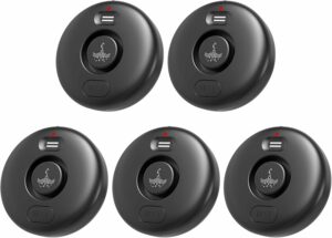 RUIKORING Water Leak Alarm Detector 5-Pack, 120dB Alert, IP66 Waterproof