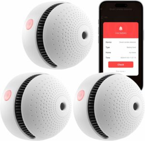 Soewolit Smart Wi-Fi Smoke Detector (3-Pack)