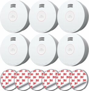 Ecoey FJ125A Photoelectric Smoke Detector 10-Year Battery (6-Pack)