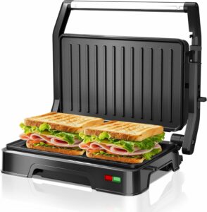 KEINVE 2-Slice Panini Press Grill 850W with Adjustable Hinge