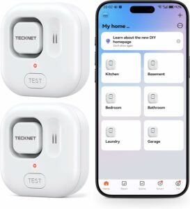 TECKNET WiFi Water Leak Detector with App Alert (2-Pack)
