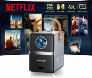 WiMiUS Smart Mini Projector 1080P with Wi-Fi and Bluetooth