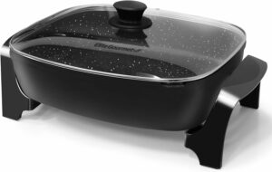 Elite Gourmet EG-6203 10.5-Quart Electric Skillet with Glass Lid