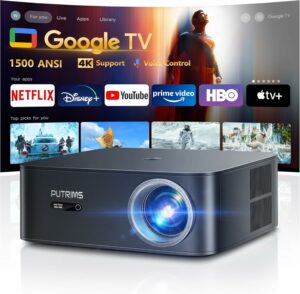 PUTRIMS K12 1500 ANSI 1080P Projector with 4K Support