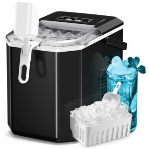 ZAFRO Countertop Ice Maker 26Lbs/24H Self-Cleaning Portable Ice Machine