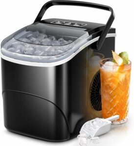 Electactic Portable Ice Maker 26-Lbs/24H with Self-Cleaning