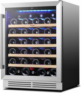 Yeego 24-Inch Wine Fridge 47-Bottle Single Zone (5.12 Cu.ft)