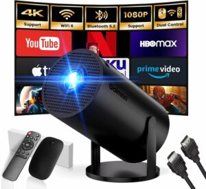 Gaimoo Mini Projector with Wi-Fi and Bluetooth 4K 1080P